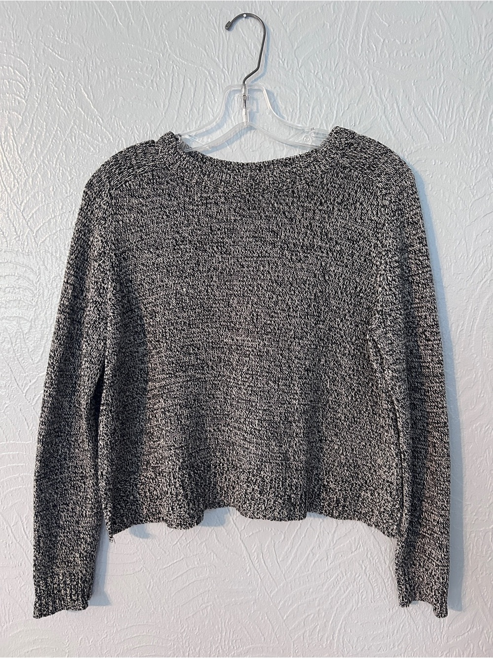 H&M Divided Black & White Marled Scoop Sweater